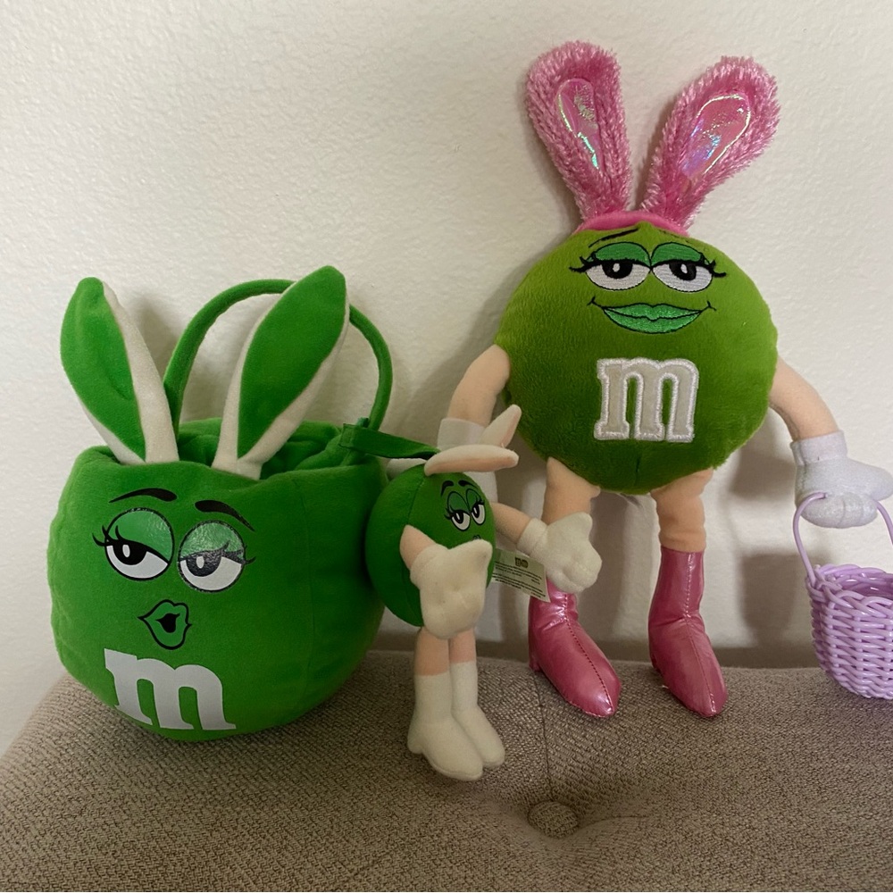 M&M'S Green and Pink Bunny Plush Collection